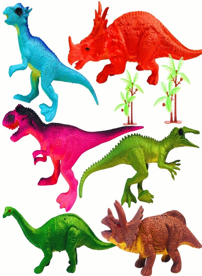 Mallexo Realistic Dragons Dinosaur Animal Toys for Kids 3+ Years | 6PCs Big Size Jurassic Park Dino Animals Figure Set | Birthday Gifts Safari Jungle Animals Dino Egg Toy Action Figurine (Dino 6) - Image 1